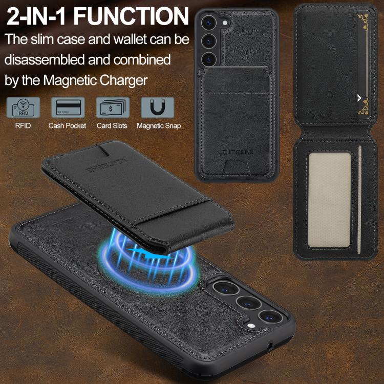 LC.IMEEKE L3 Series Detachable RFID Card Bag Magsafe Phone Case, For Samsung Galaxy S25 5G, For Samsung Galaxy S25+ 5G, For Samsung Galaxy S25 Ultra 5G, For Samsung Galaxy S24 FE 5G