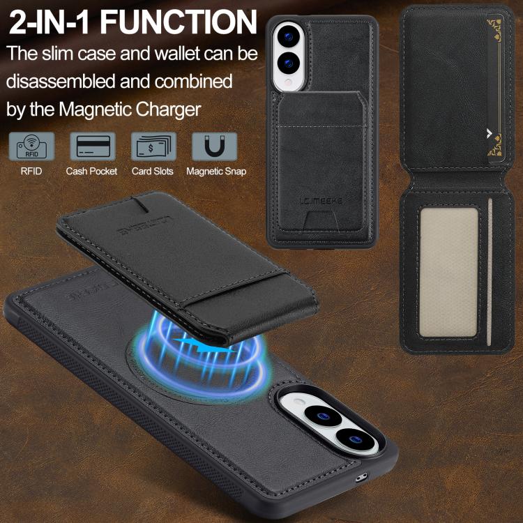 LC.IMEEKE L3 Series Detachable RFID Card Bag Magsafe Phone Case, For Samsung Galaxy S25 Edge 5G, For Samsung Galaxy S25 5G, For Samsung Galaxy S25+ 5G, For Samsung Galaxy S25 Ultra 5G