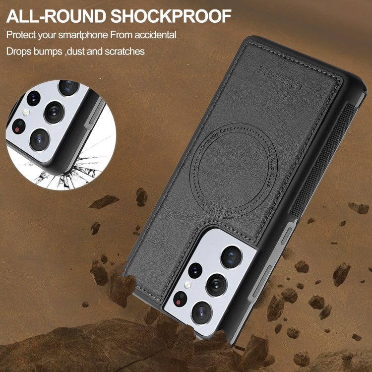 LC.IMEEKE L5 Series Detachable RFID Card Bag Magsafe Phone Case, For Samsung Galaxy S21 Ultra 5G