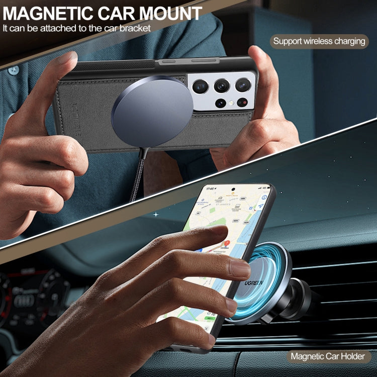 LC.IMEEKE L5 Series Detachable RFID Card Bag Magsafe Phone Case, For Samsung Galaxy S21 Ultra 5G