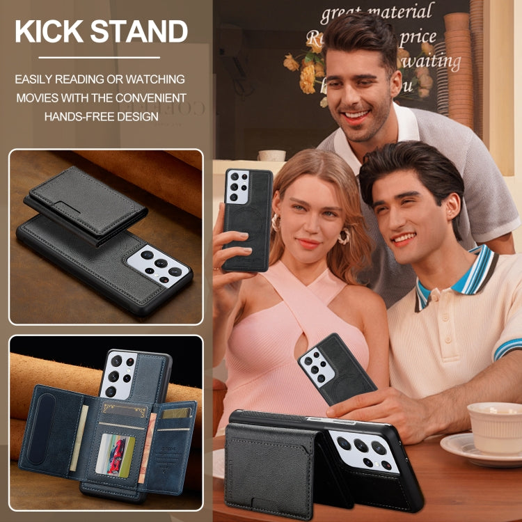 LC.IMEEKE L5 Series Detachable RFID Card Bag Magsafe Phone Case, For Samsung Galaxy S21 Ultra 5G