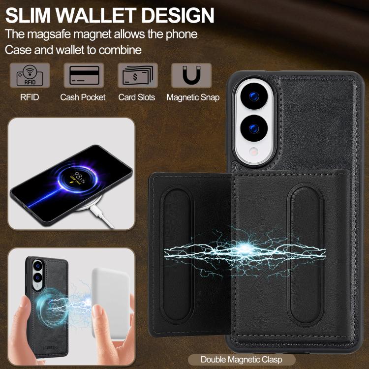 LC.IMEEKE L5 Series Detachable RFID Card Bag Magsafe Phone Case, For Samsung Galaxy S25 Edge 5G, For Samsung Galaxy S25 5G, For Samsung Galaxy S25+ 5G, For Samsung Galaxy S25 Ultra 5G