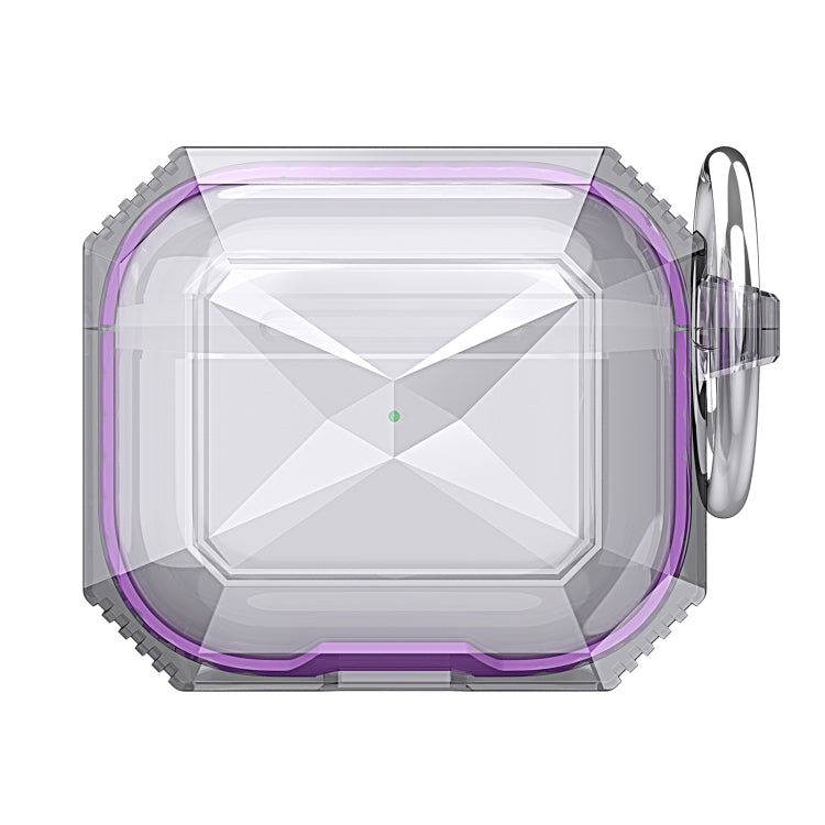 Transparent Two-color Anti-fall TPU Earphones Protective Case with Hook, For AirPods 4