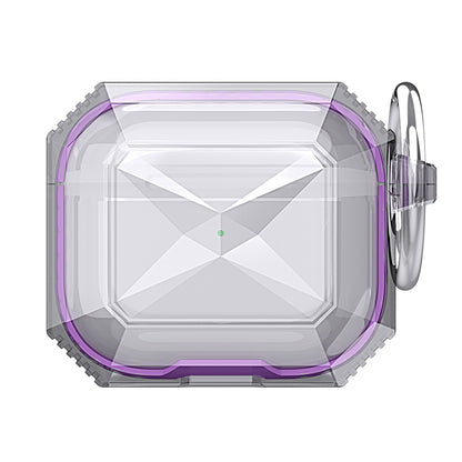 Transparent Two-color Anti-fall TPU Earphones Protective Case with Hook, For AirPods 4