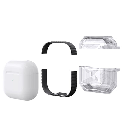 Transparent Two-color Anti-fall TPU Earphones Protective Case with Hook, For AirPods 4