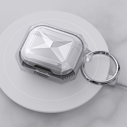 Transparent Two-color Anti-fall TPU Earphones Protective Case with Hook, For AirPods 4