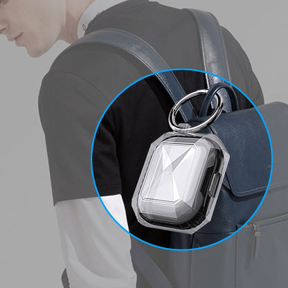 Transparent Two-color Anti-fall TPU Earphones Protective Case with Hook, For AirPods 4