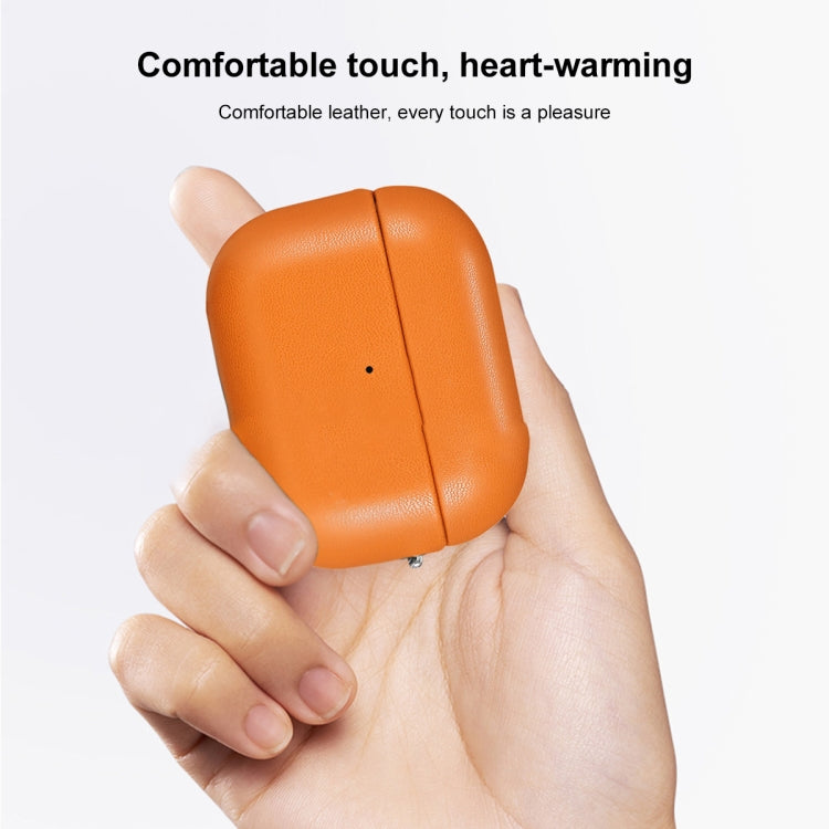 Gloss Oil PU Leather Wireless Bluetooth Earphone Protective Case, For AirPods 4