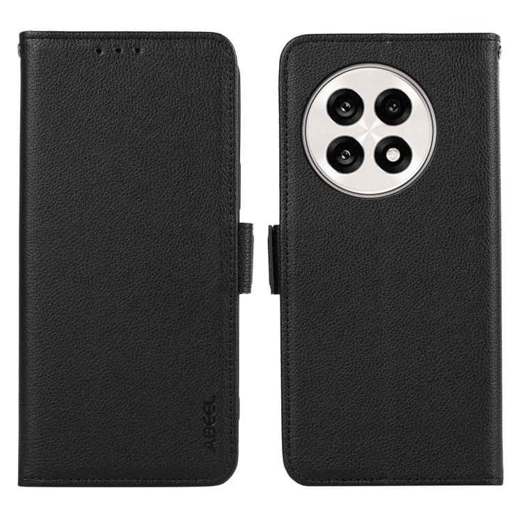 ABEEL Side-Magnetic Litchi Pattern Leather RFID Phone Case, For OnePlus Nord 5 / Ace 5 Ultra, For OnePlus Nord CE5 / Ace 5 Racing, For OnePlus Ace 5 Pro / Ace 5, For OnePlus 13