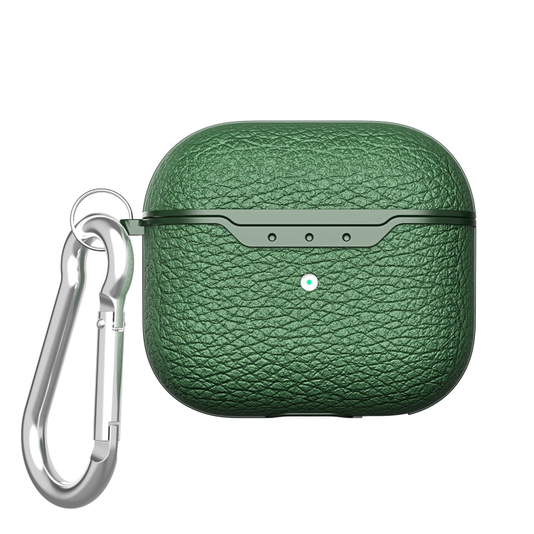 Litchi Texture TPU Shockproof Earphones Case with Hook, For AirPods 4