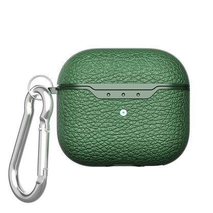 Litchi Texture TPU Shockproof Earphones Case with Hook, For AirPods 4