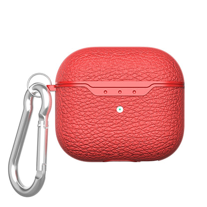 Litchi Texture TPU Shockproof Earphones Case with Hook, For AirPods 4