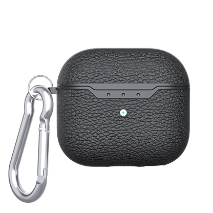 Litchi Texture TPU Shockproof Earphones Case with Hook, For AirPods 4