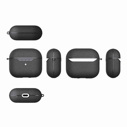 Litchi Texture TPU Shockproof Earphones Case with Hook, For AirPods 4