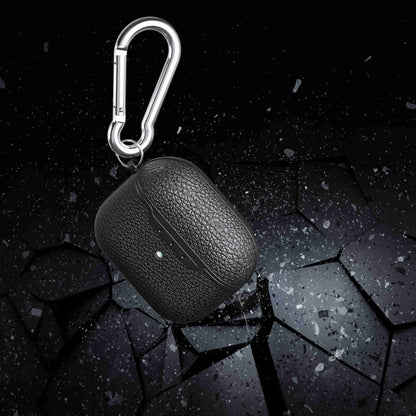 Litchi Texture TPU Shockproof Earphones Case with Hook, For AirPods 4