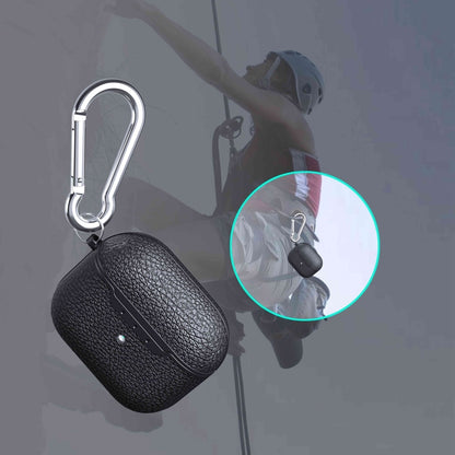 Litchi Texture TPU Shockproof Earphones Case with Hook, For AirPods 4