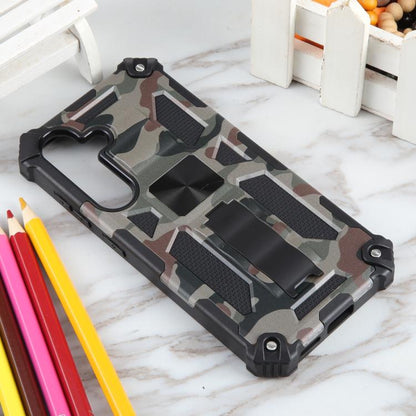 Camouflage Armor Kickstand TPU + PC Magnetic Phone Case, For Samsung Galaxy S26+ 5G, For Samsung Galaxy S26 Ultra 5G, For Samsung Galaxy S26 5G, For Samsung Galaxy S25 5G