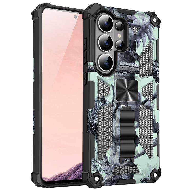 Camouflage Armor Kickstand TPU + PC Magnetic Phone Case, For Samsung Galaxy S26+ 5G, For Samsung Galaxy S26 Ultra 5G, For Samsung Galaxy S26 5G, For Samsung Galaxy S25 5G