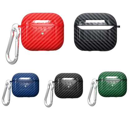 Carbon Fiber Texture TPU Shockproof Protective Earphone Case with Hook, For AirPods 4
