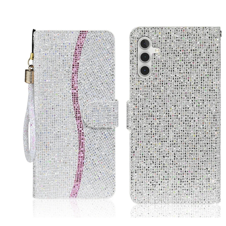 Glitter Powder Filp Leather Phone Case, For Samsung Galaxy S25 FE 5G, For Samsung Galaxy S25 Edge 5G, For Samsung Galaxy S25 5G, For Samsung Galaxy S25+ 5G