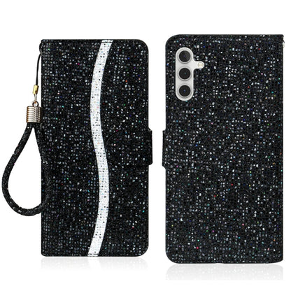 Glitter Powder Filp Leather Phone Case, For Samsung Galaxy S25 FE 5G, For Samsung Galaxy S25 Edge 5G, For Samsung Galaxy S25 5G, For Samsung Galaxy S25+ 5G