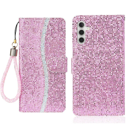Glitter Powder Filp Leather Phone Case, For Samsung Galaxy S25 FE 5G, For Samsung Galaxy S25 Edge 5G, For Samsung Galaxy S25 5G, For Samsung Galaxy S25+ 5G