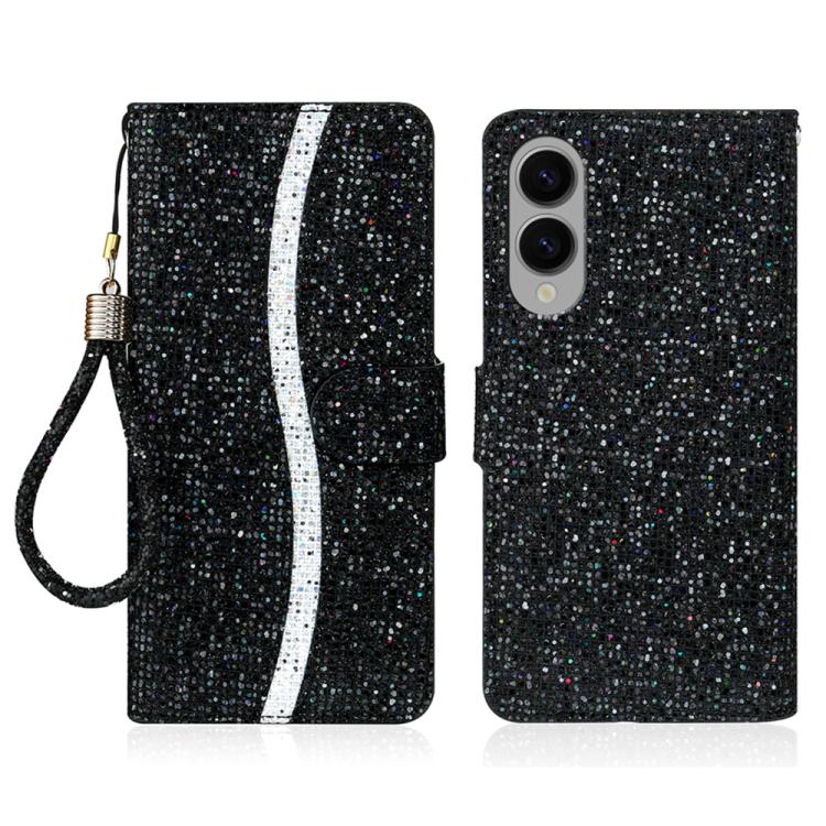 Glitter Powder Filp Leather Phone Case, For Samsung Galaxy S25 FE 5G, For Samsung Galaxy S25 Edge 5G, For Samsung Galaxy S25 5G, For Samsung Galaxy S25+ 5G