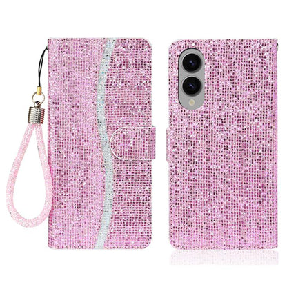 Glitter Powder Filp Leather Phone Case, For Samsung Galaxy S25 FE 5G, For Samsung Galaxy S25 Edge 5G, For Samsung Galaxy S25 5G, For Samsung Galaxy S25+ 5G