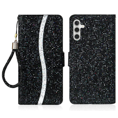 Glitter Powder Filp Leather Phone Case, For Samsung Galaxy S25 FE 5G, For Samsung Galaxy S25 Edge 5G, For Samsung Galaxy S25 5G, For Samsung Galaxy S25+ 5G