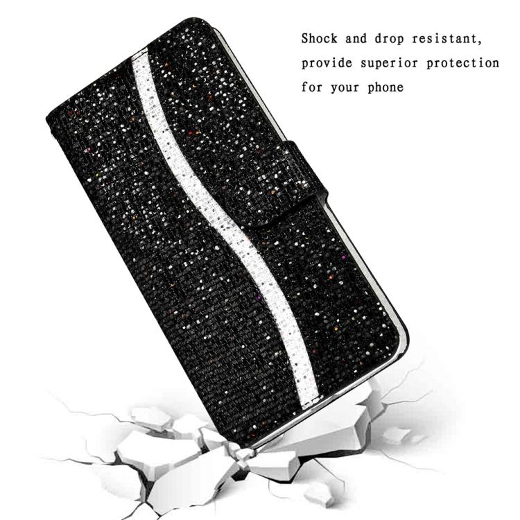 Glitter Powder Filp Leather Phone Case, For Samsung Galaxy S25 FE 5G, For Samsung Galaxy S25 Edge 5G, For Samsung Galaxy S25 5G, For Samsung Galaxy S25+ 5G