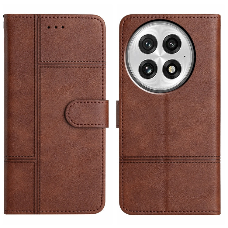 Cowhide Texture Stitching Leather Phone Case, For OnePlus 13