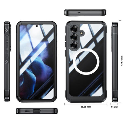 RedPepper Tempered Glass MagSafe Phone Case, For Samsung Galaxy S25 FE 5G, For Samsung Galaxy S25 Edge 5G, For Samsung Galaxy S25 5G, For Samsung Galaxy S25+ 5G, For Samsung Galaxy S25 Ultra 5G