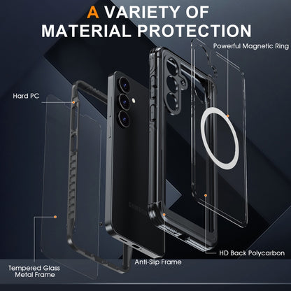 RedPepper Tempered Glass MagSafe Phone Case, For Samsung Galaxy S25 FE 5G, For Samsung Galaxy S25 Edge 5G, For Samsung Galaxy S25 5G, For Samsung Galaxy S25+ 5G, For Samsung Galaxy S25 Ultra 5G