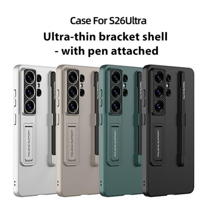GKK Ultra-thin Holder Phone Case with Pen Slots & Stylus Pen, For Samsung Galaxy S26 Ultra 5G, For Samsung Galaxy S25 5G, For Samsung Galaxy S25+ 5G, For Samsung Galaxy S25 Ultra 5G
