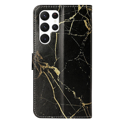 Colored Drawing Marble Pattern Leather Phone Case, For Samsung Galaxy S25 Ultra 5G