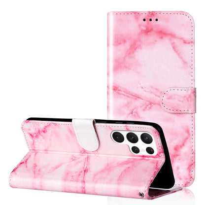 Colored Drawing Marble Pattern Leather Phone Case, For Samsung Galaxy S25 Ultra 5G