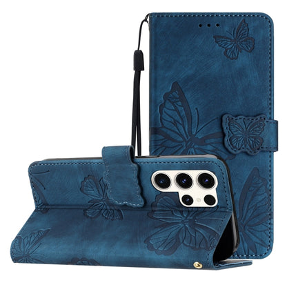 Skin-feel Embossed Butterfly Leather Phone Case, For Samsung Galaxy S25 5G, For Samsung Galaxy S25+ 5G, For Samsung Galaxy S25 Ultra 5G