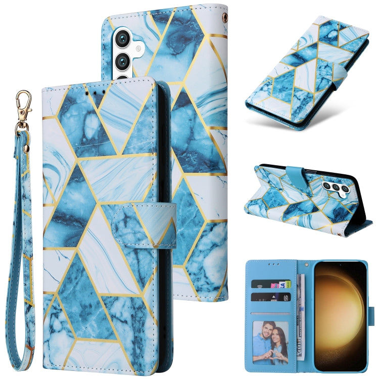 Marble Bronzing Stitching Leather Phone Case, For Samsung Galaxy S25+ 5G, For Samsung Galaxy S25 Ultra 5G, For Samsung Galaxy S24 FE 5G