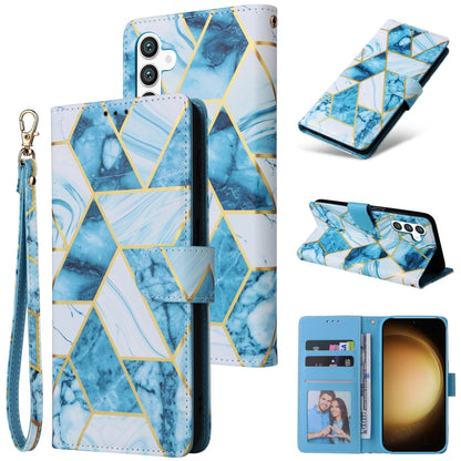 Marble Bronzing Stitching Leather Phone Case, For Samsung Galaxy S25+ 5G, For Samsung Galaxy S25 Ultra 5G, For Samsung Galaxy S24 FE 5G
