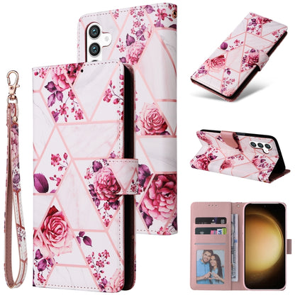 Marble Bronzing Stitching Leather Phone Case, For Samsung Galaxy S25+ 5G, For Samsung Galaxy S25 Ultra 5G, For Samsung Galaxy S24 FE 5G