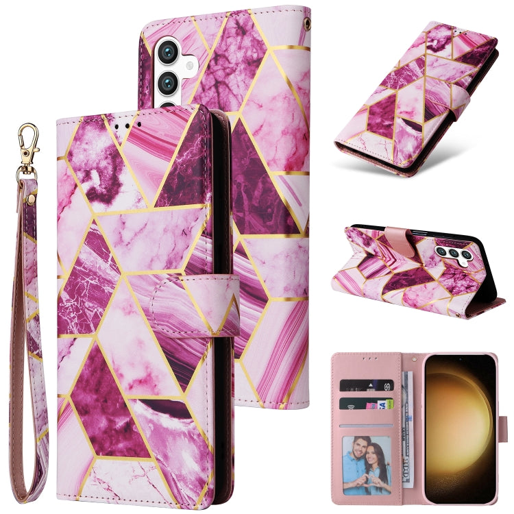 Marble Bronzing Stitching Leather Phone Case, For Samsung Galaxy S25+ 5G, For Samsung Galaxy S25 Ultra 5G, For Samsung Galaxy S24 FE 5G