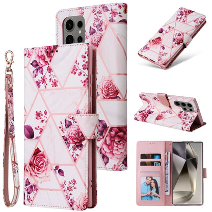 Marble Bronzing Stitching Leather Phone Case, For Samsung Galaxy S25+ 5G, For Samsung Galaxy S25 Ultra 5G, For Samsung Galaxy S24 FE 5G