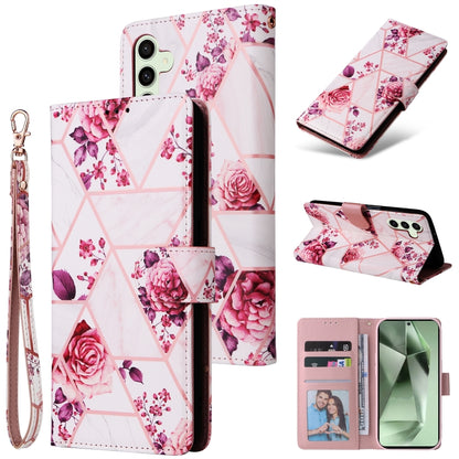 Marble Bronzing Stitching Leather Phone Case, For Samsung Galaxy S25+ 5G, For Samsung Galaxy S25 Ultra 5G, For Samsung Galaxy S24 FE 5G
