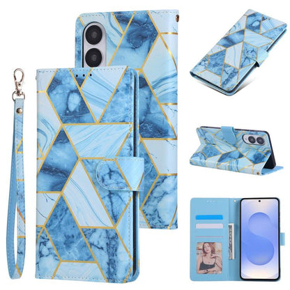 Marble Bronzing Stitching Leather Phone Case, For Samsung Galaxy S26+ 5G, For Samsung Galaxy S26 Ultra 5G, For Samsung Galaxy S26 5G, For Samsung Galaxy S25 FE 5G, For Samsung Galaxy S25 Edge 5G, For Samsung Galaxy S25 5G