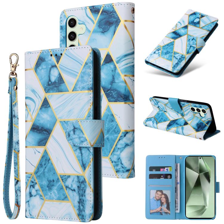 Marble Bronzing Stitching Leather Phone Case, For Samsung Galaxy S26+ 5G, For Samsung Galaxy S26 Ultra 5G, For Samsung Galaxy S26 5G, For Samsung Galaxy S25 FE 5G, For Samsung Galaxy S25 Edge 5G, For Samsung Galaxy S25 5G