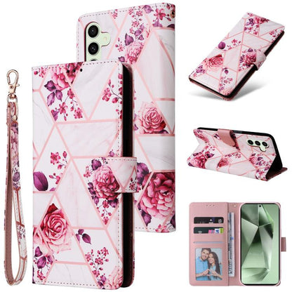 Marble Bronzing Stitching Leather Phone Case, For Samsung Galaxy S26+ 5G, For Samsung Galaxy S26 Ultra 5G, For Samsung Galaxy S26 5G, For Samsung Galaxy S25 FE 5G, For Samsung Galaxy S25 Edge 5G, For Samsung Galaxy S25 5G