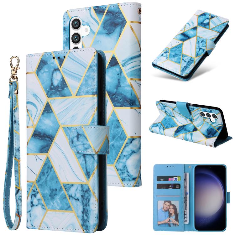 Marble Bronzing Stitching Leather Phone Case, For Samsung Galaxy S26+ 5G, For Samsung Galaxy S26 Ultra 5G, For Samsung Galaxy S26 5G, For Samsung Galaxy S25 FE 5G, For Samsung Galaxy S25 Edge 5G, For Samsung Galaxy S25 5G