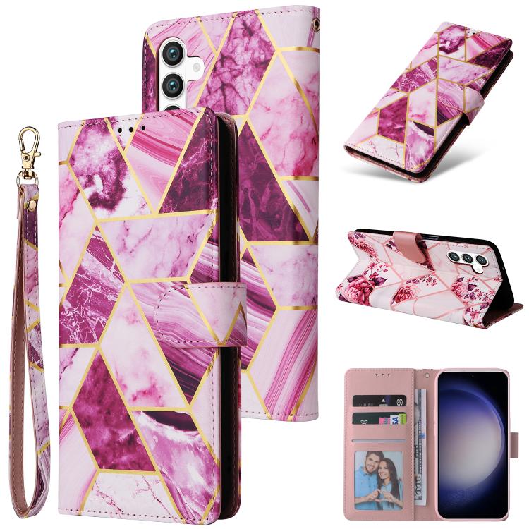 Marble Bronzing Stitching Leather Phone Case, For Samsung Galaxy S26+ 5G, For Samsung Galaxy S26 Ultra 5G, For Samsung Galaxy S26 5G, For Samsung Galaxy S25 FE 5G, For Samsung Galaxy S25 Edge 5G, For Samsung Galaxy S25 5G