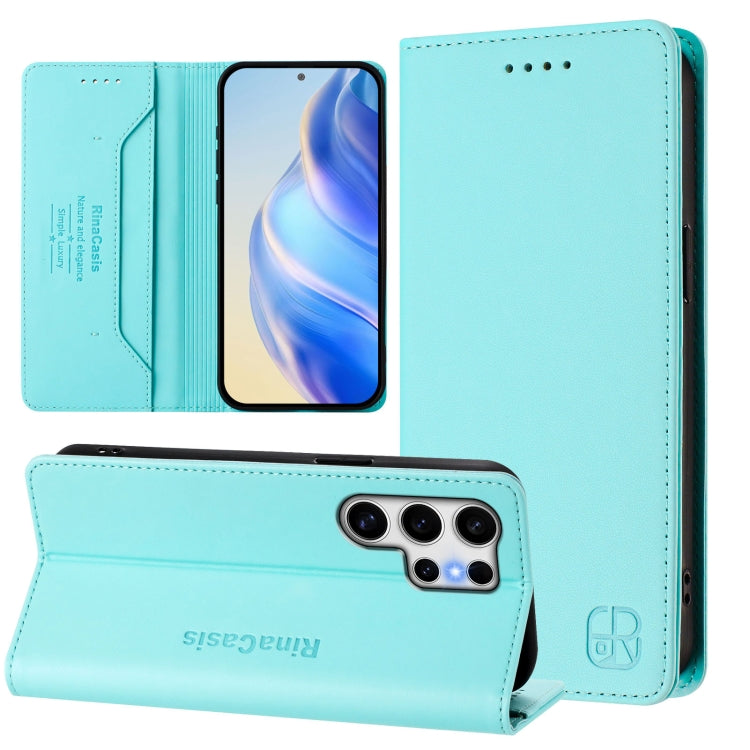 RC01 Dual-Folded Magnetic Suction RFID Leather Phone Case, For Galaxy S24 FE 5G, For Galaxy S24 Ultra 5G, For Galaxy S23 FE 5G