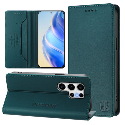 RC01 Dual-Folded Magnetic Suction RFID Leather Phone Case, For Galaxy S24 FE 5G, For Galaxy S24 Ultra 5G, For Galaxy S23 FE 5G